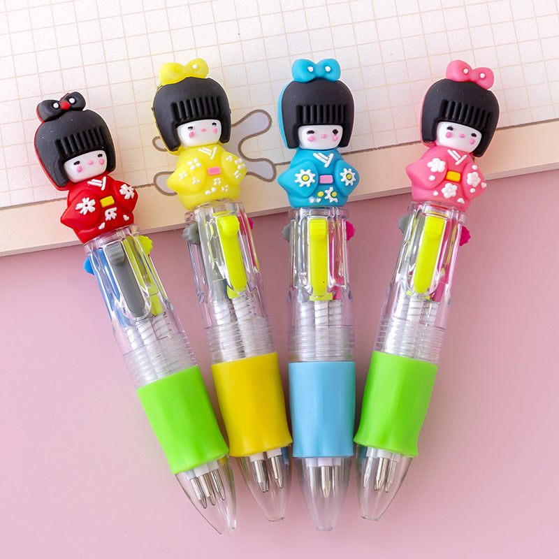 Wholesale Plastic Cartoon Cute Four-color Mini Ballpoint Pen